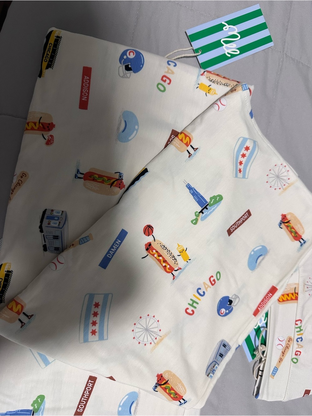 Mini Wonder Chicago-Themed Baby Swaddle Blanket and Hat